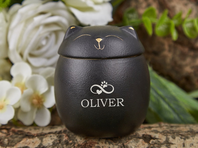 Custom Pet Paw Urn Cat with Name and Date,Modern Pet Ashes Cremation Urn,Personalized Pet Urns for Dogs Cats,Pet Memorial Art,Pet Loss Gifts