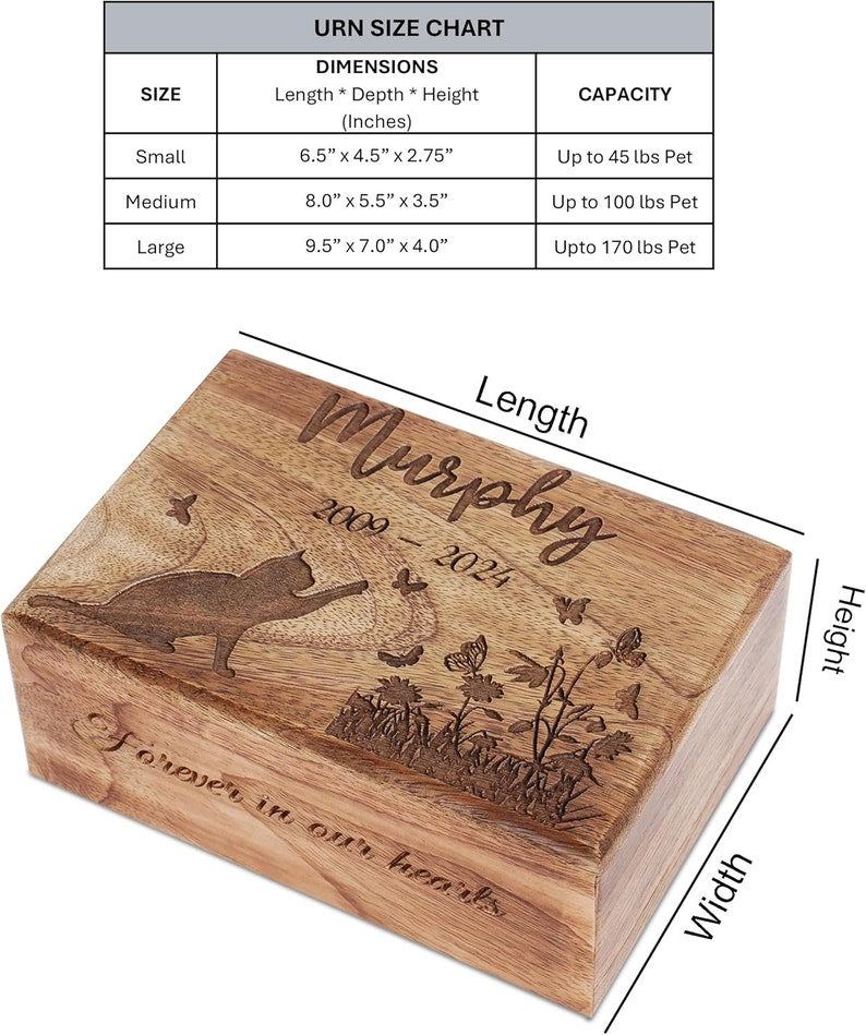 Pet Urn for Cat and dog ashes, Photo Engraved Memorial Pet Urn, Cat Loss Gifts, Pet Keepsake Gifts, Loss of Pet Sympathy Gift, Gift for Cat