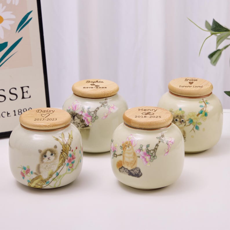 Custom Pet Urn for Cat, Pet urn for dogs ashes, Urn for dogs, urn for cats, Personalized Pet Cremation, Pet Paw Urn Cat with Name and Date
