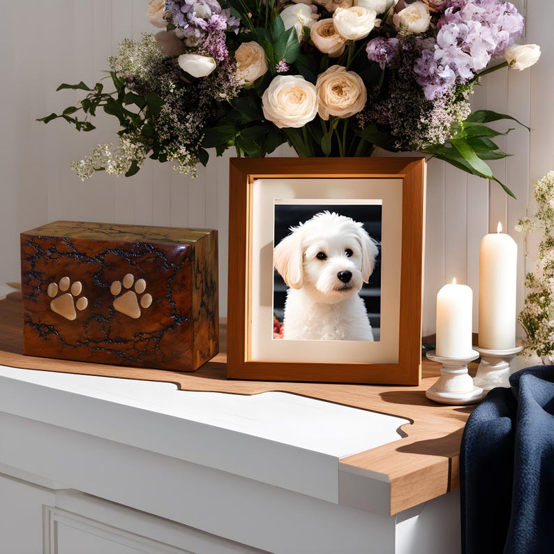 Wooden Paw Pet urn for ashes burial funeral memorial casket for pet with Paw