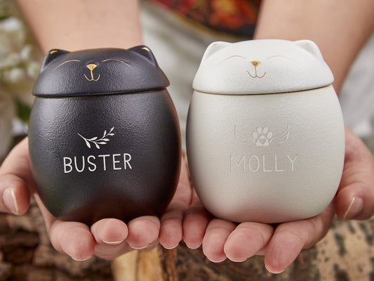 Custom Pet Paw Urn Cat with Name and Date,Modern Pet Ashes Cremation Urn,Personalized Pet Urns for Dogs Cats,Pet Memorial Art,Pet Loss Gifts