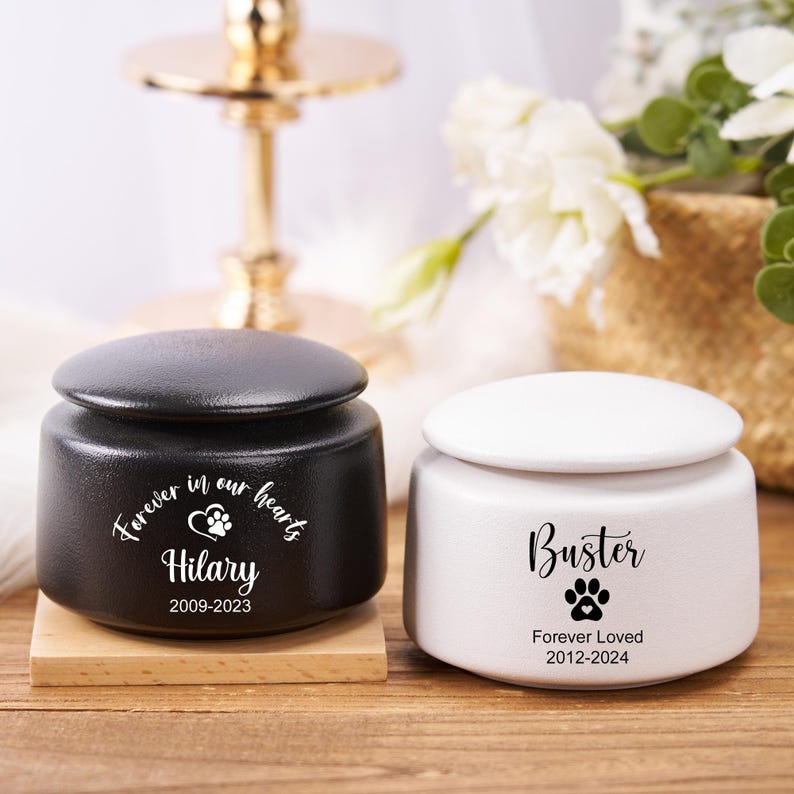 Personalized Pet Urns for Dogs Cats, Custom Dog Paw Urn with Name&Date, Modern Dog Ashes Cremation Urn, Pet Dog Memorial Gift, Dog Loss Gift